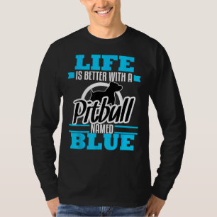 T-shirt Pitbull nommé Blue Dog Maman Papa Secourt Sensibil