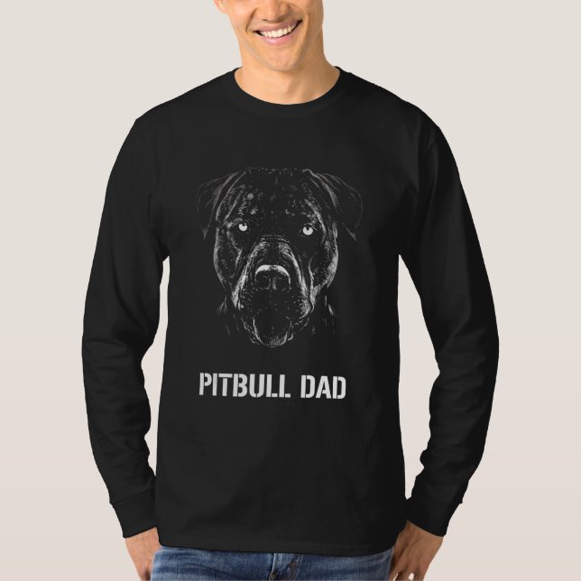 T-shirt Pitbull papa, chien militaire (Devant)