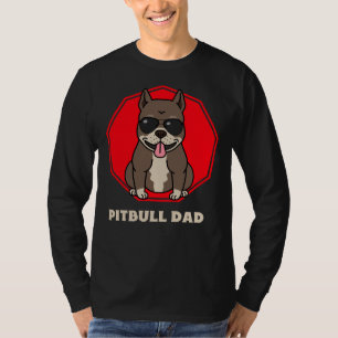 T-shirt Pitbull Papa Lunettes de soleil Vintages Drôle pro