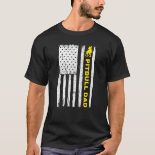 T-shirt Pitbull Papa Vintage patriotique avec drapeau amér