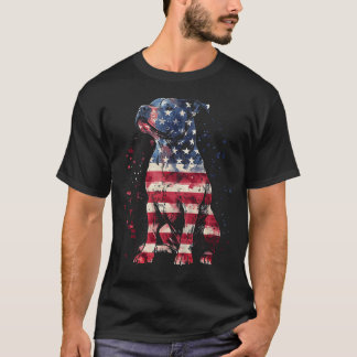 T-shirt Pitbull Patriotique Drapeau Américain 4 Juillet Ch