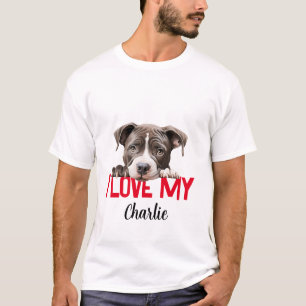 T-shirt Pitbull personnalisé Saint-Valentin