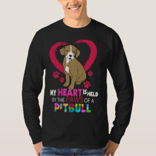 T-shirt Pitbull Pit Bull Terrier Coeur Dans Les Paws Pitbu