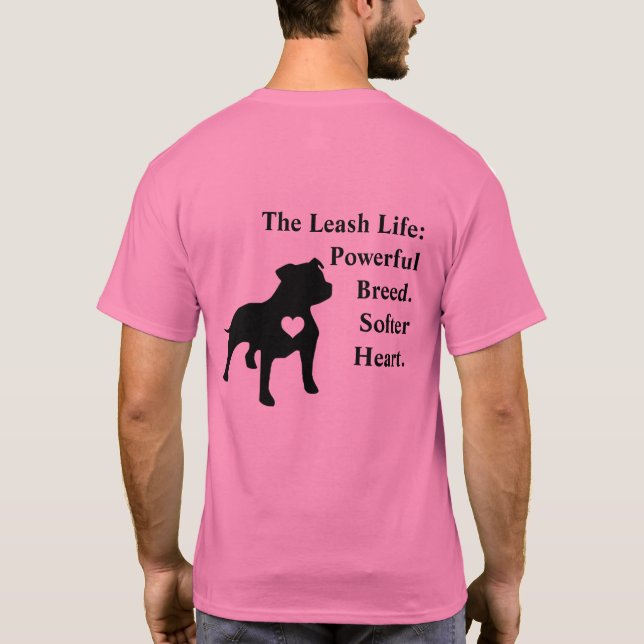 T-shirt Pitbull: Powerful  Breed. Softer Heart.  (Dos)