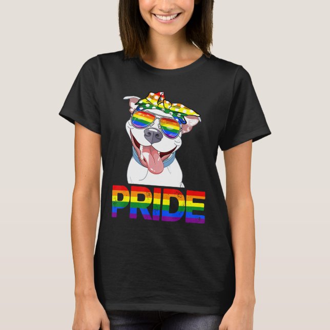 T-shirt Pitbull Pride Lgbt Pride Pitbull Lover Gay Lesbian (Devant)