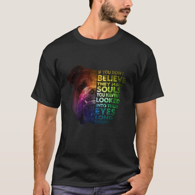 T-shirt Pitbull regarda Dans Leurs Yeux Assez Longs Chiens (Devant)