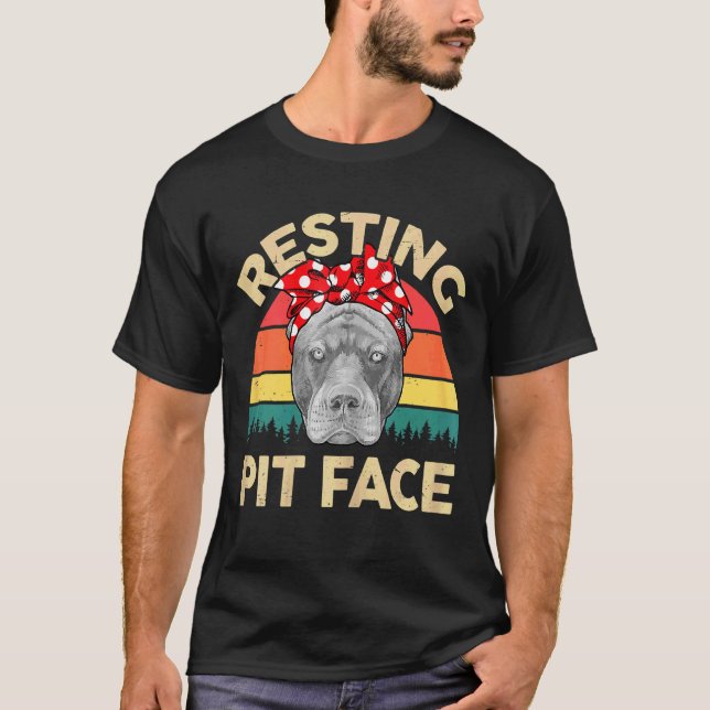 T-shirt Pitbull Repose Pit Face Pitbull Mama Pittie Maman (Devant)