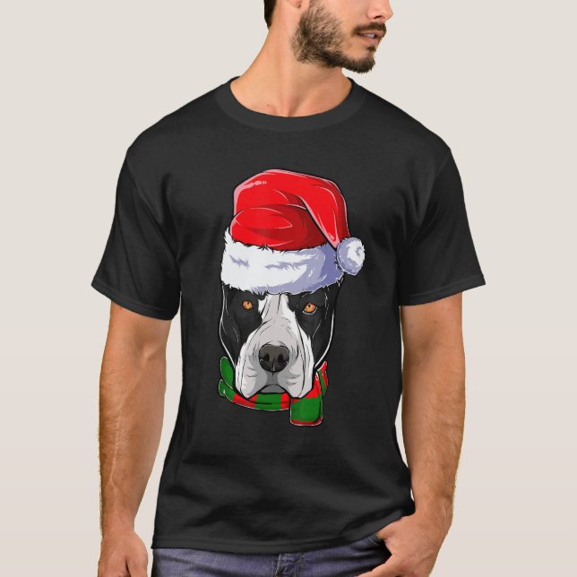 T-shirt Pitbull Santa Claus Garçons Vêtements Noël Enfants (Devant)