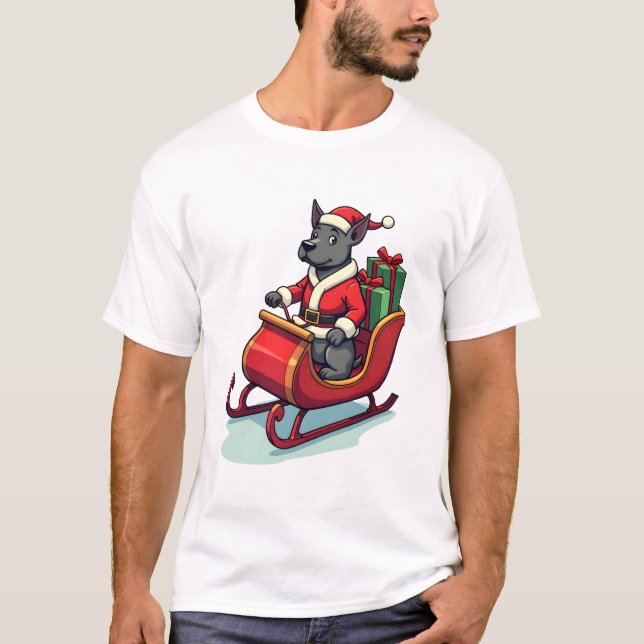 T-shirt Pitbull Santa Ride (Devant)