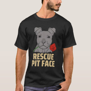T-shirt Pitbull Secourir visage drôle mignon Pitbull amour