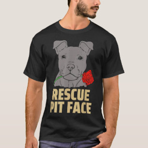 T-shirt Pitbull Secourir visage drôle mignon Pitbull amour