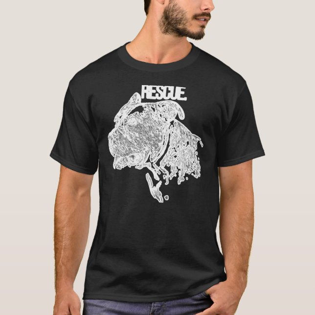 T-shirt Pitbull Secourt Chien Adopter Dont Shop (Devant)