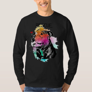 T-shirt Pitbull Secourt chien adopter Dont Shop Aquarelle 