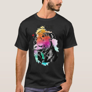 T-shirt Pitbull Secourt chien adopter Dont Shop Aquarelle