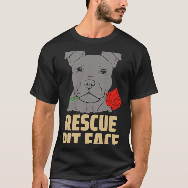 T-shirt Pitbull Secourt visage fâché mignon (Devant)
