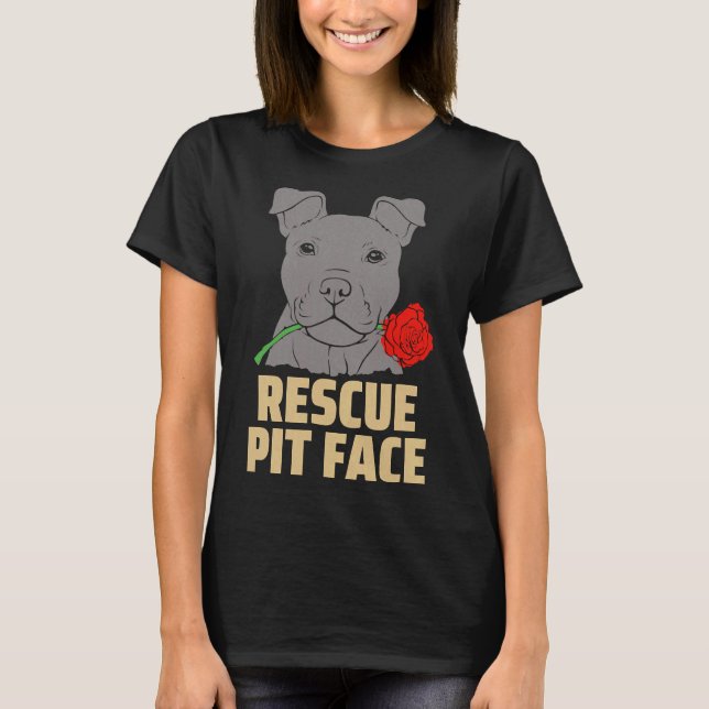 T-shirt Pitbull Secourt visage fâché mignon (Devant)