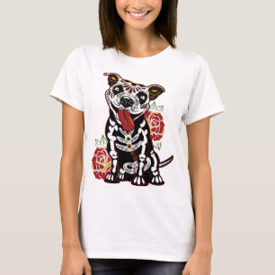 T-shirt Pitbull Sugar Skull pour les femmes Hommes Pitbull