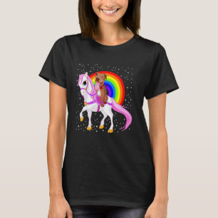 T-shirt Pitbull Tendance Cheval Arc-en-Ciel