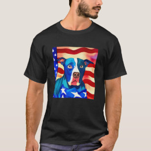 T-shirt Pitbull Terrier Drapeau Américain Race de Chien Pa