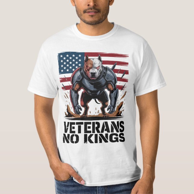 T-shirt Pitbull Veterans No Kings Proud Dog Lover Gift (Devant)