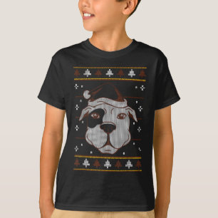 T-shirt Pitbull Vilain Noël Drôle Amusant Amateur de chien