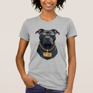 T-shirt Pitbull Vintage Cool en Lunettes de Soleil avec Ch