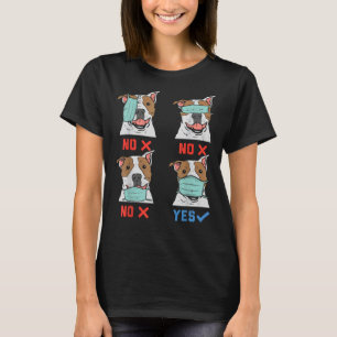 T-shirt Pitbulle dans le masque facial Distances sociales