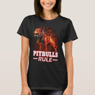 T-shirt Pitbulles règle Enfer feu Pitbull Chien