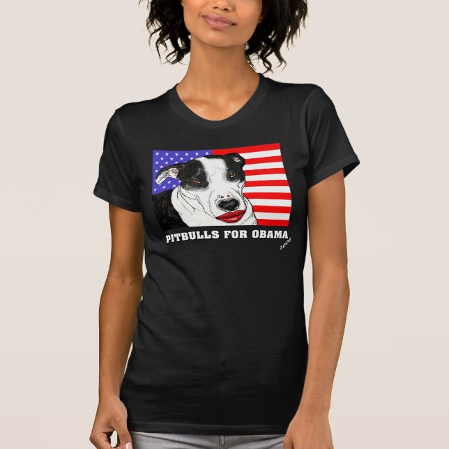 T-SHIRT PITBULLS POUR OBAMA 2008 (Devant)