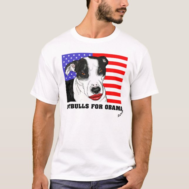 T-shirt Pitbulls pour Obama 2008 (Devant)