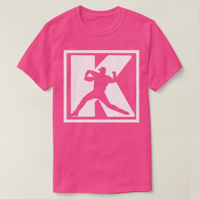 T-shirt Pitcher de baseball Pitcher K Strikeout Baseball F (Design devant)