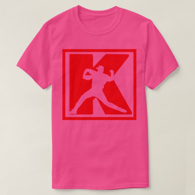 T-shirt Pitcher de baseball Pitcher K Strikeout Baseball F (Design devant)