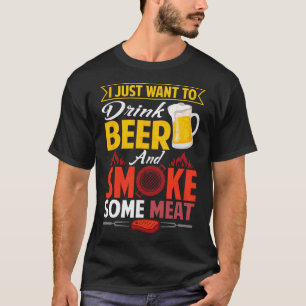 T-shirt Pitmaster Chemise Cadeau Tee Boire Bière Fumée Via