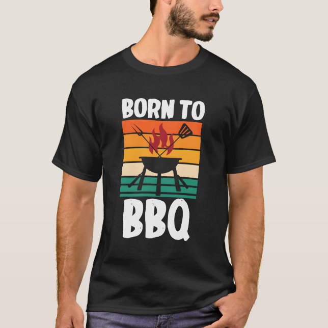 T-shirt Pitmaster Grillmaster Barbeque Steak Né Au Barbecu (Devant)