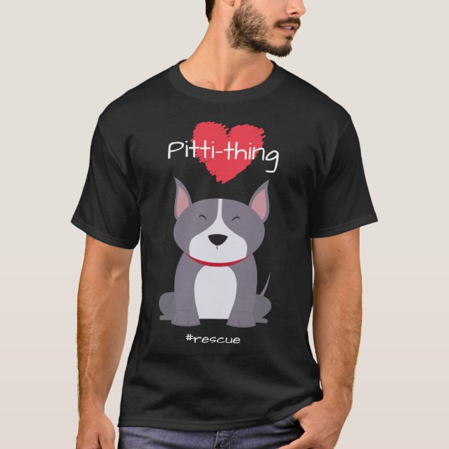 T-shirt Pitti Thing Love Pit Bull Mix Secourt Amoureux des (Devant)