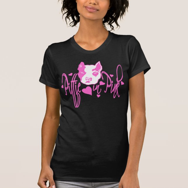 T-shirt Pittie dans le rose (Devant)