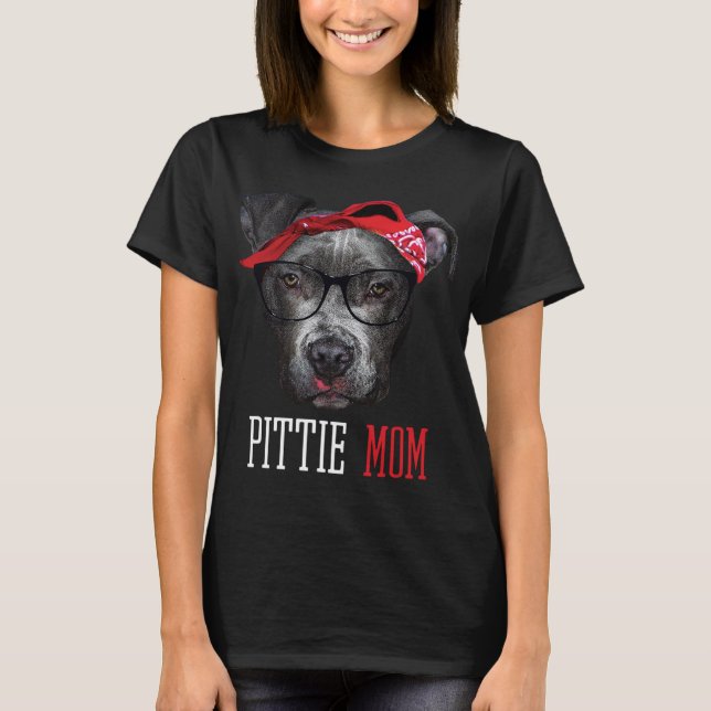 T-shirt Pittie Maman Pitbull Amoureux de les chiens Fête d (Devant)