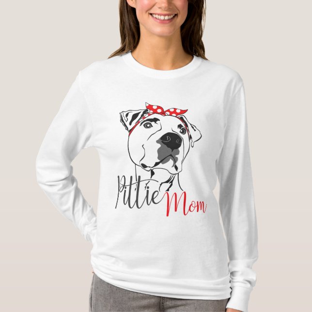 T-shirt Pittie Mom American Pitbull Amoureux des chiens ca (Devant)