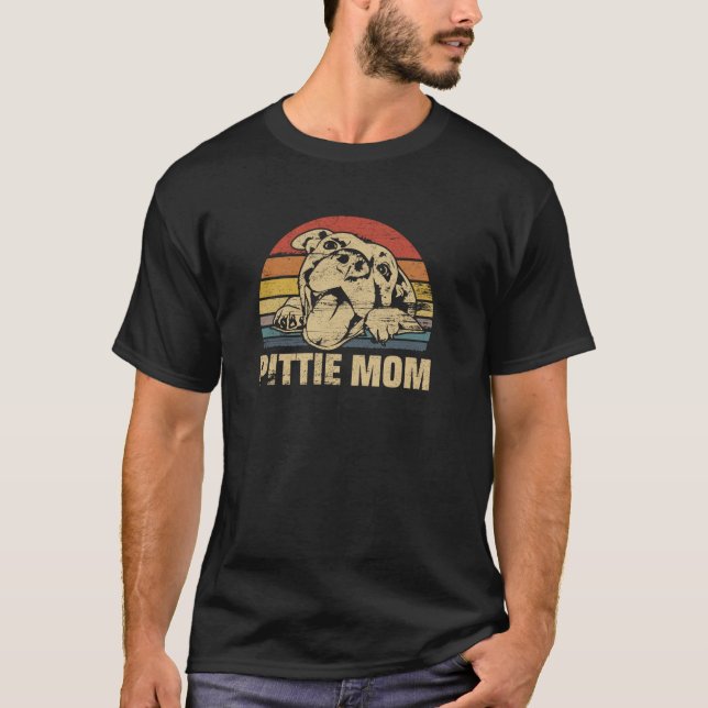T-shirt Pittie Mom Pitbull Mama Dog Lovers Gift Mothers Da (Devant)