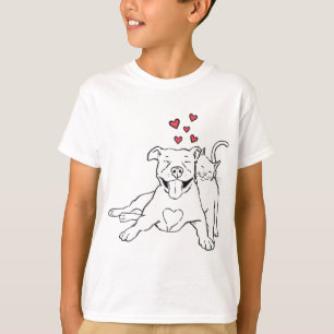 T-shirt Pitties and Kitties, Chien et Amoureux des chats,