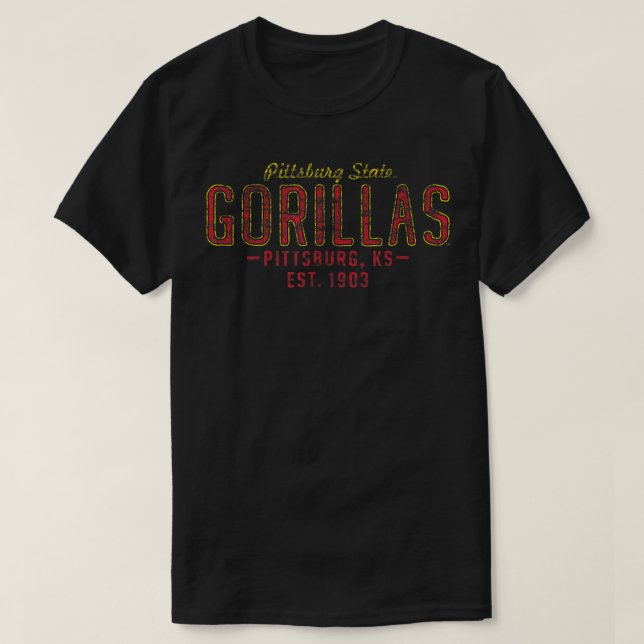 T-SHIRT PITTSBURG STATE UNIVERSITY DISTRESSESSEE PS-MERCH- (Design devant)