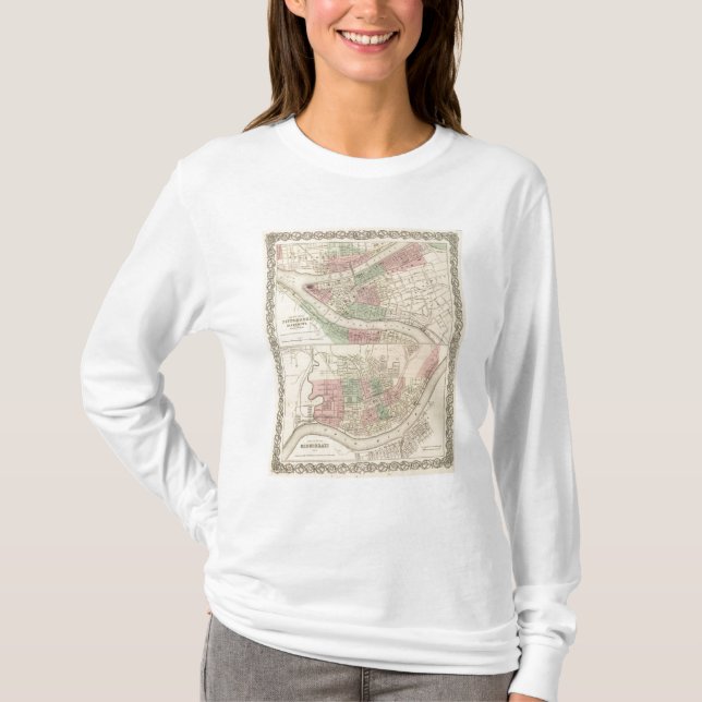 T-shirt Pittsburgh et Allegheny, Pennsylvanie (Devant)