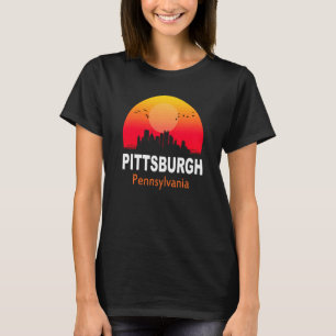 T-shirt Pittsburgh Pennsylvanie Vintage Sunset Retro City