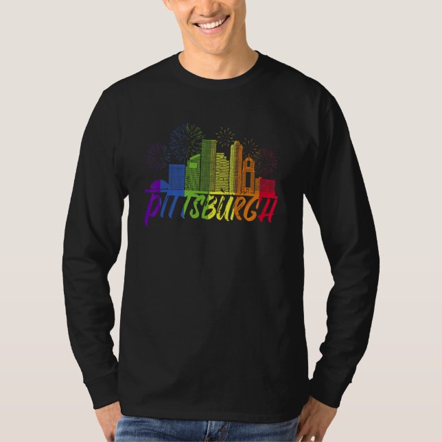T-shirt Pittsburgh Pride Skyline  Défilé de la fierté de P (Devant)