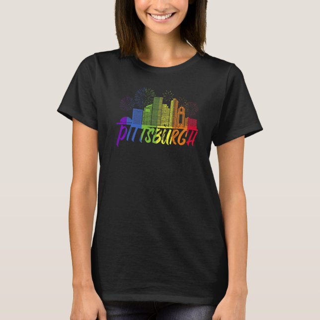 T-shirt Pittsburgh Pride Skyline Pride Parade Pittsburgh (Devant)