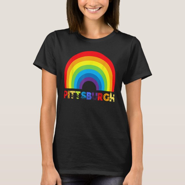 T-shirt Pittsburgh Rainbow Gay LGBTQIA+ Pride Men Women Bo (Devant)