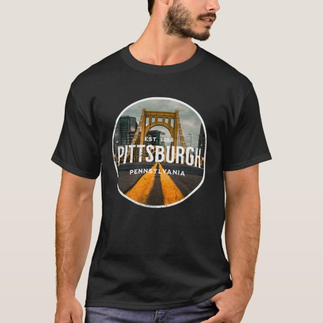 T-shirt Pittsburgh Skyline (Devant)