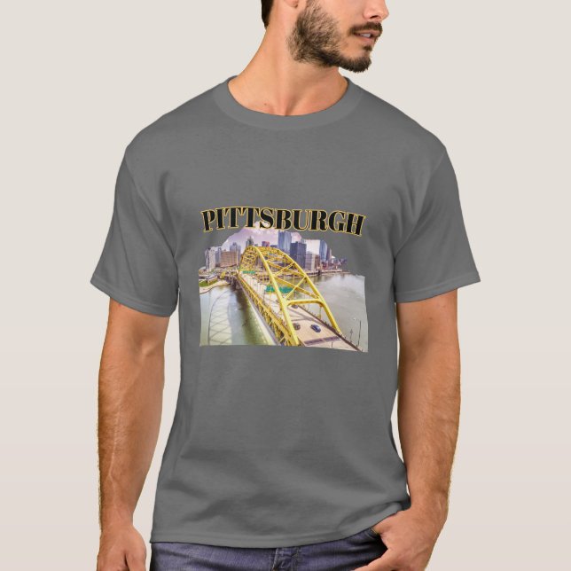 T-shirt Pittsburgh skyline et Fort Pitt Bridge (Devant)