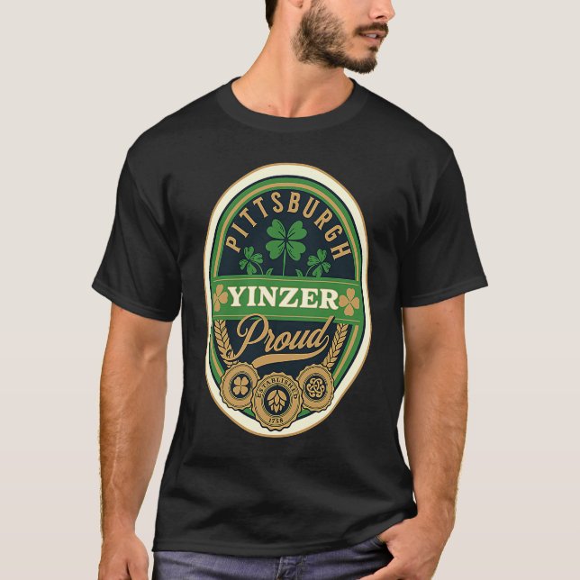 T-shirt Pittsburgh St Patricks Day Steel City Yinzer Irish (Devant)