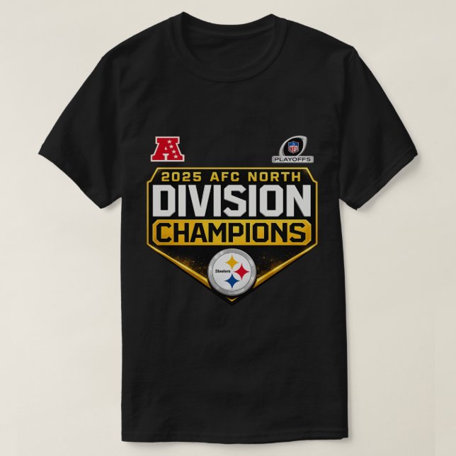 T-shirt Pittsburgh Steelers 2025 AFC North Champions (Design devant)